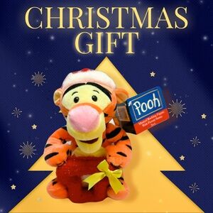 Disney Tigger Musical Christmas toy Stuffed Animal - Orange and Red